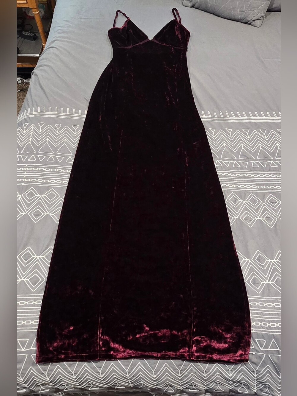 Free People Intimately Low Key Crushin Velvet Maxi Slip Dress Size Small - Picture 1 of 10